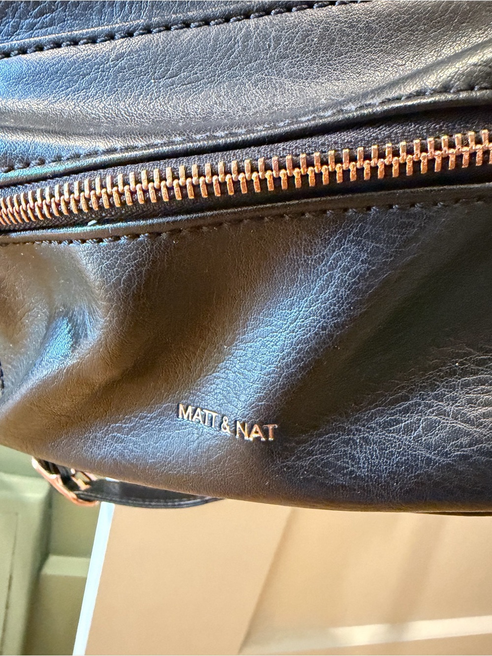 MATT & NAT Mini Leather Backpack - Black and rose gold - Picture 2 of 5